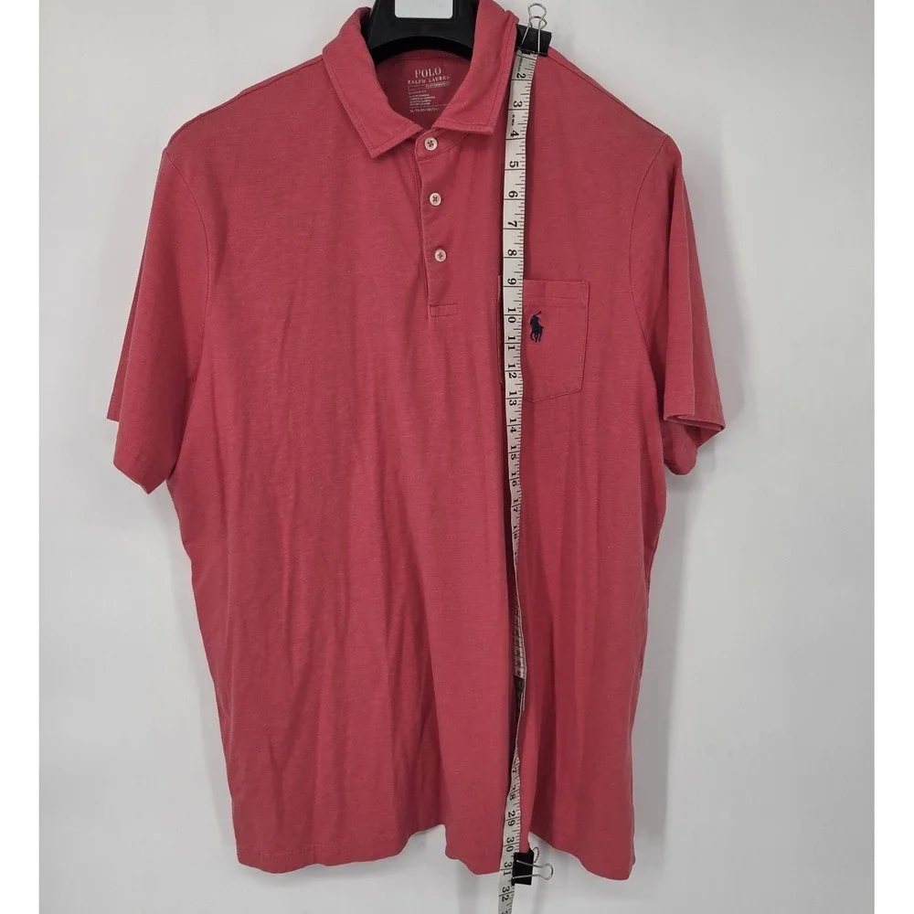 Polo Ralph Lauren Performance Short Sleeve Polo Shirt Classic Mens XL Pink Coral